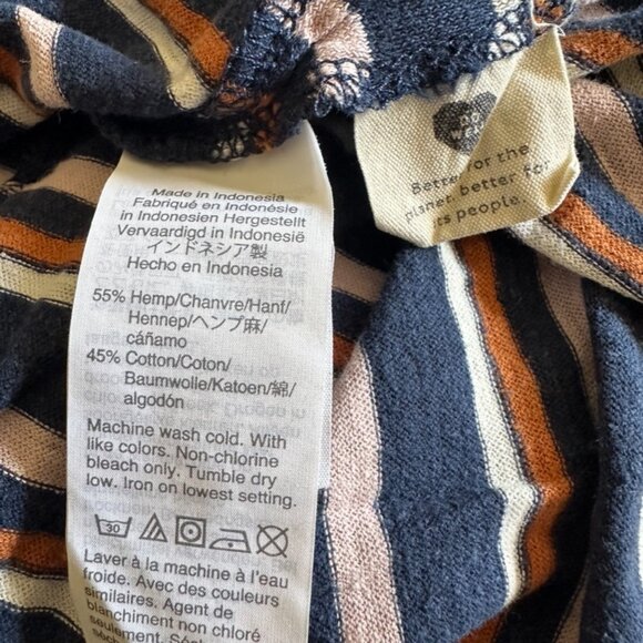 Madewell Women's Bengali T-Shirt Dress - Indigo Striped Henley, XX-Small (XXS) - Picture 4 of 7